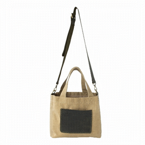 LEATHER Crochet Store Canvas Crossbody Tote Bag